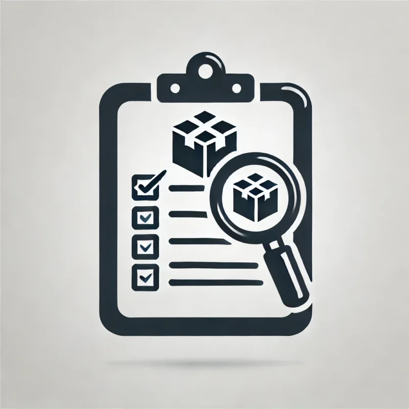 Negle's icon symbolizing the inspection of goods for companies, ensuring quality control and compliance.